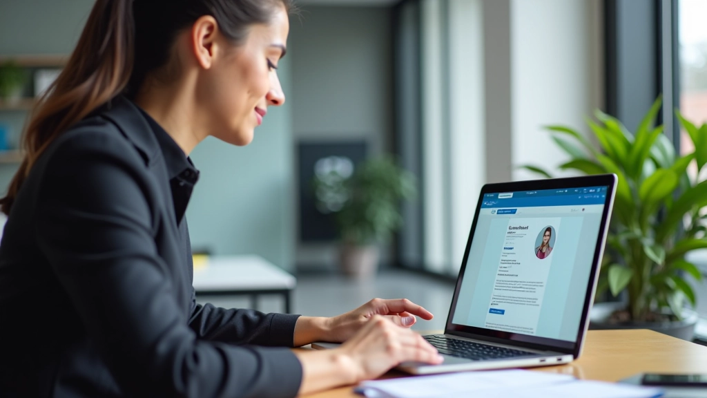 Professionista che lavora su strategia LinkedIn