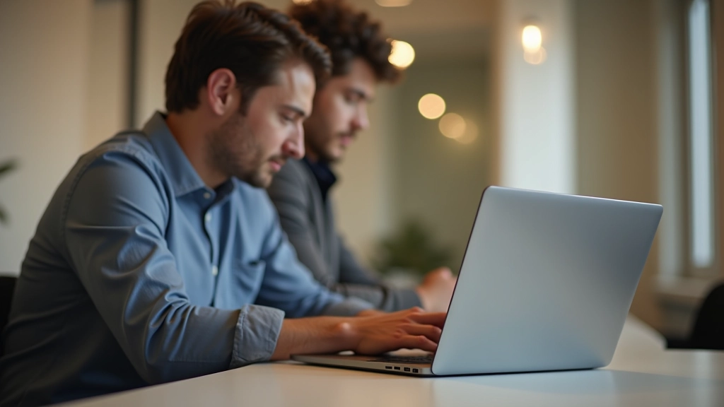 Professionista che lavora al computer per ottimizzare il profilo LinkedIn